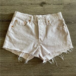 Levi's purple Frayed Jean Shorts